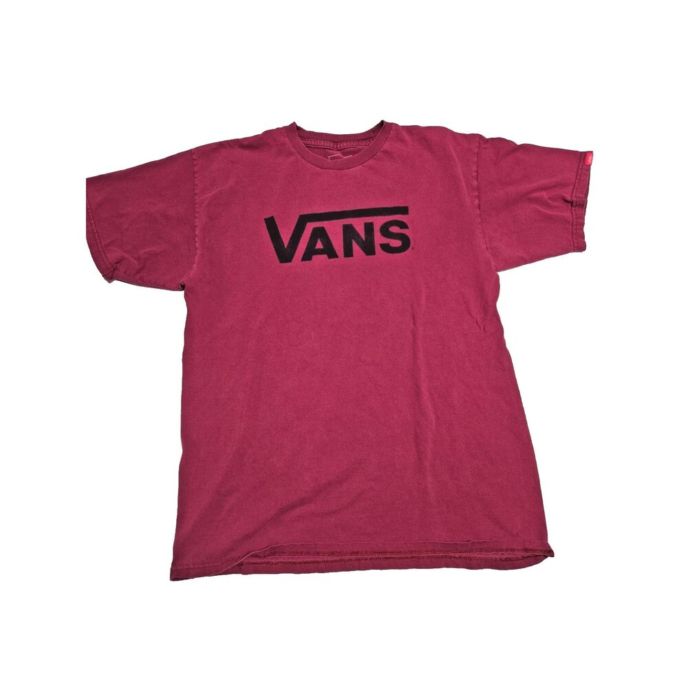 VANS Men's Classic Fit Red Graphic Logo Crew Neck Short Sleeve T-Shirt Size M